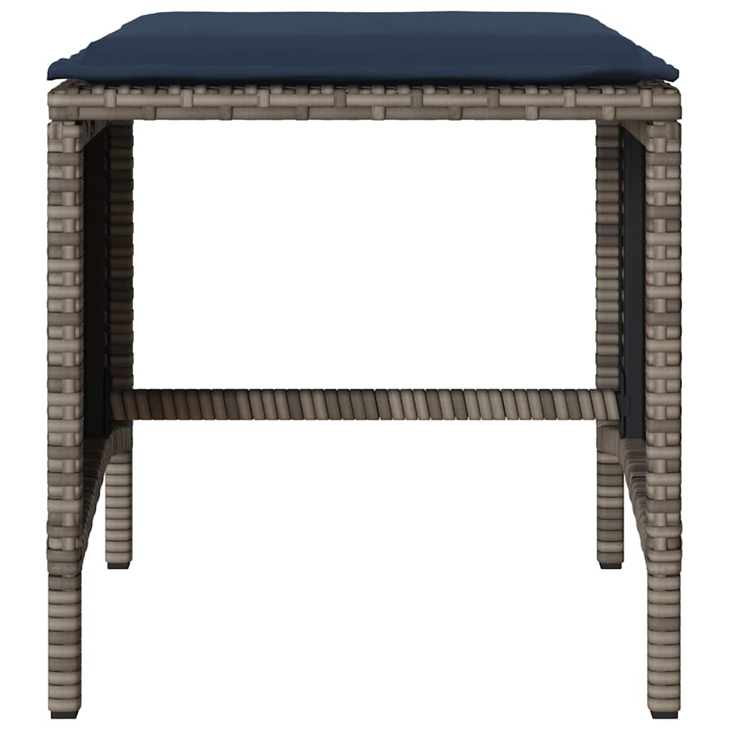 Salon de jardin 4 pcs avec coussins gris résine tressée - XIOS