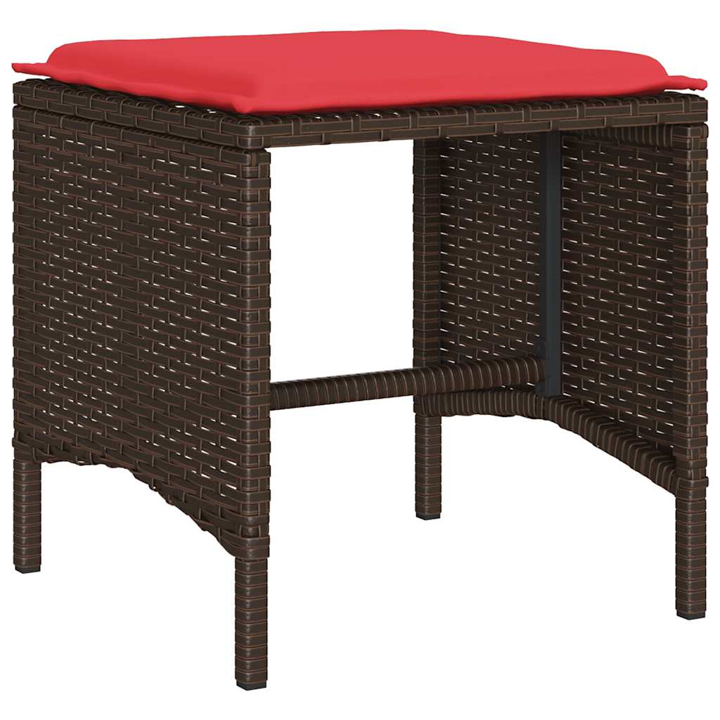 Salon de jardin 4 pcs avec coussins marron résine tressée - XIOS