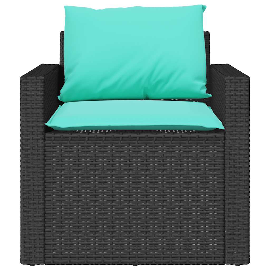 Salon de jardin 4 pcs avec coussins noir résine tressée - XIOS