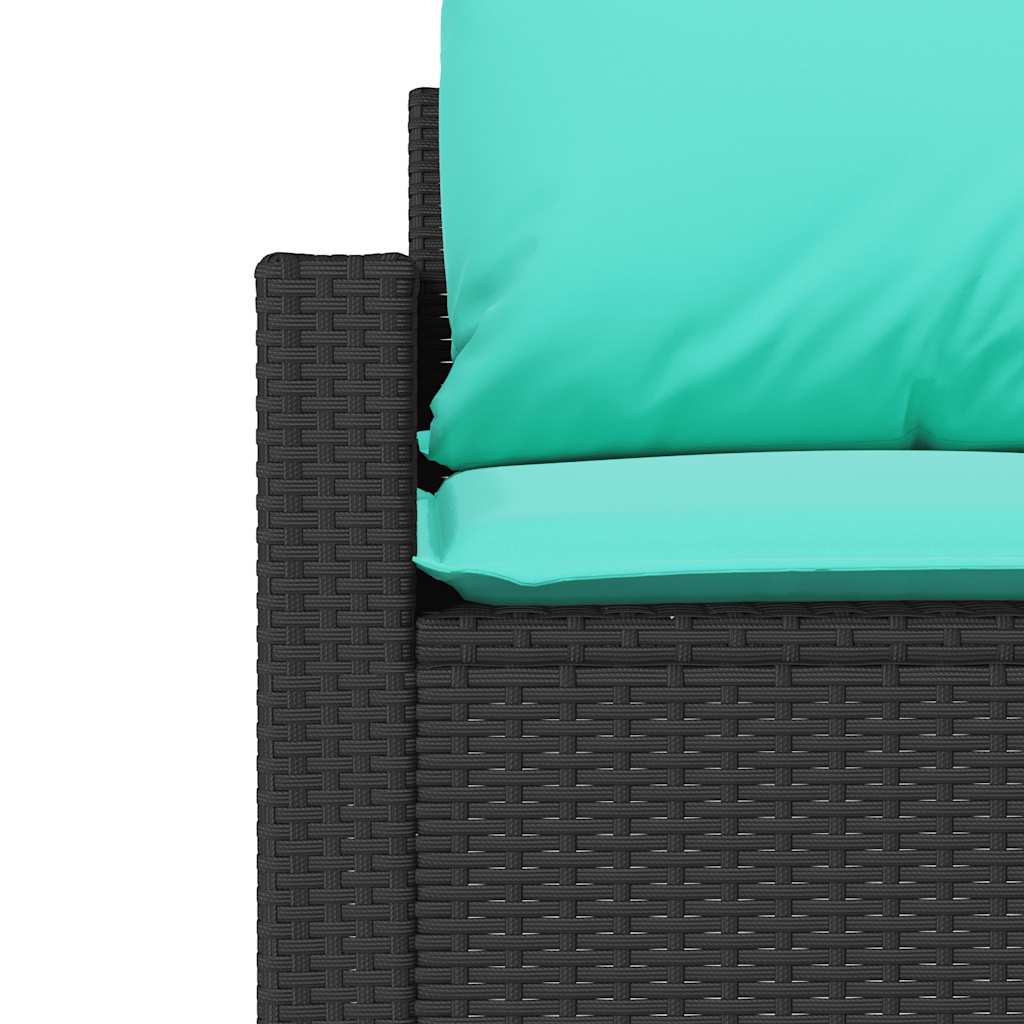 Salon de jardin 4 pcs avec coussins noir résine tressée - XIOS