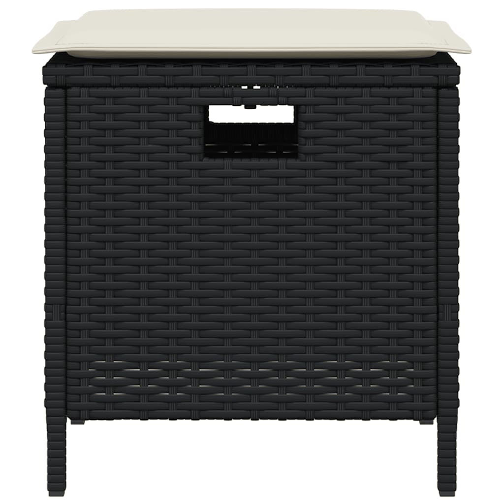 Ensemble à manger de jardin coussins 5pcs noir résine tressée - XIOS