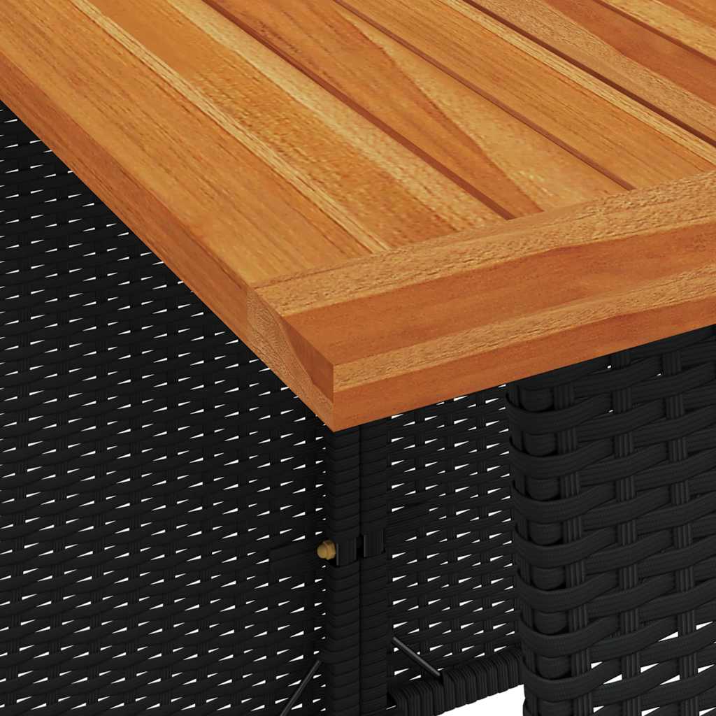 Ensemble à manger de jardin coussins 5pcs noir résine tressée - XIOS