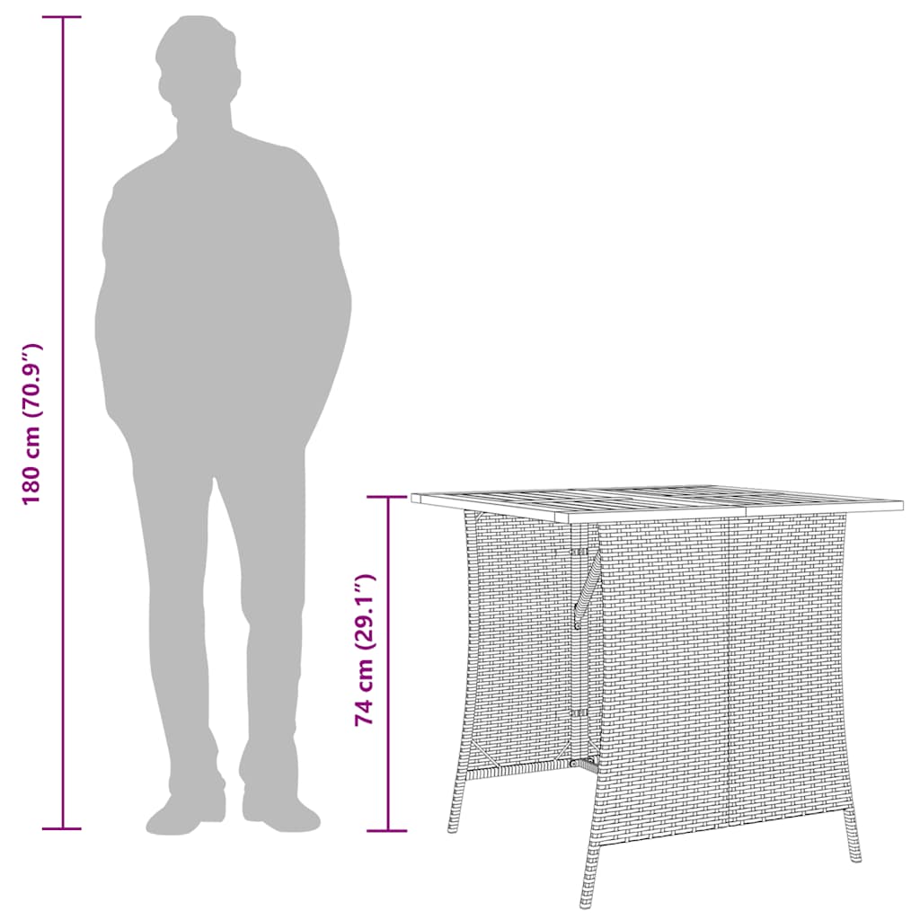 Ensemble à manger de jardin 5 pcs coussins gris résine tressée - XIOS