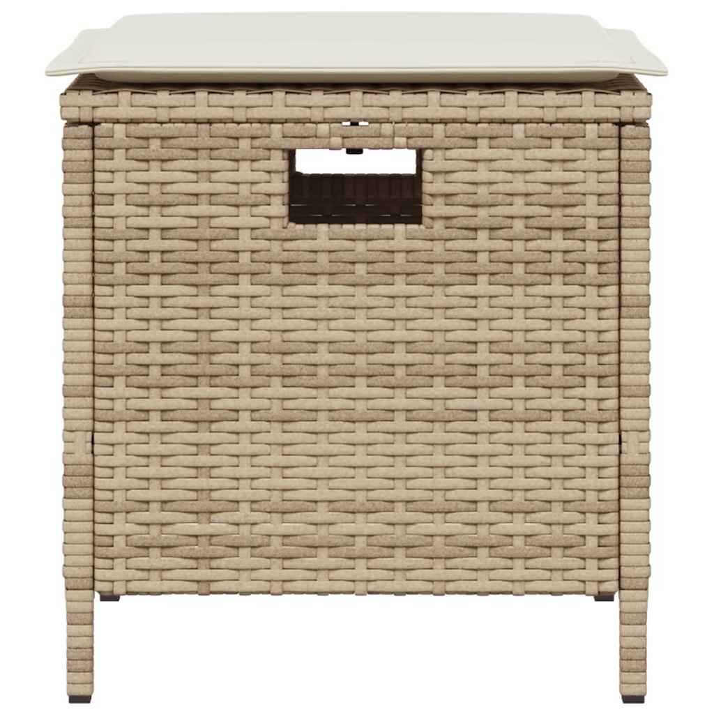 Ensemble à manger de jardin avec coussins 5pcs Beige poly rotin - XIOS