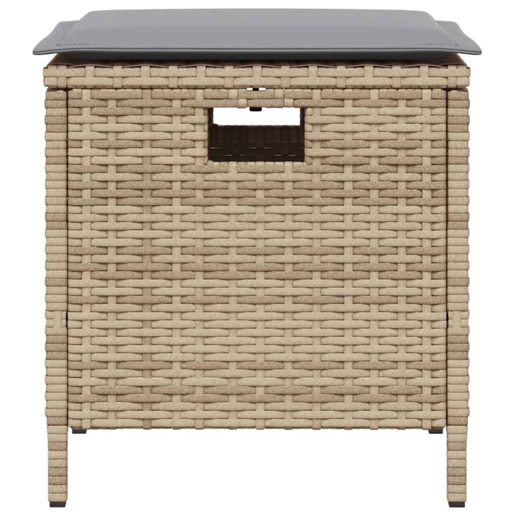 Ensemble à manger de jardin avec coussins 5pcs Beige poly rotin - XIOS