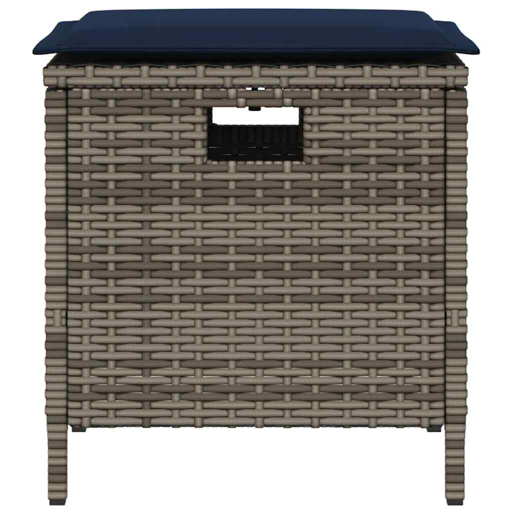 Ensemble à manger de jardin 5 pcs coussins gris résine tressée - XIOS