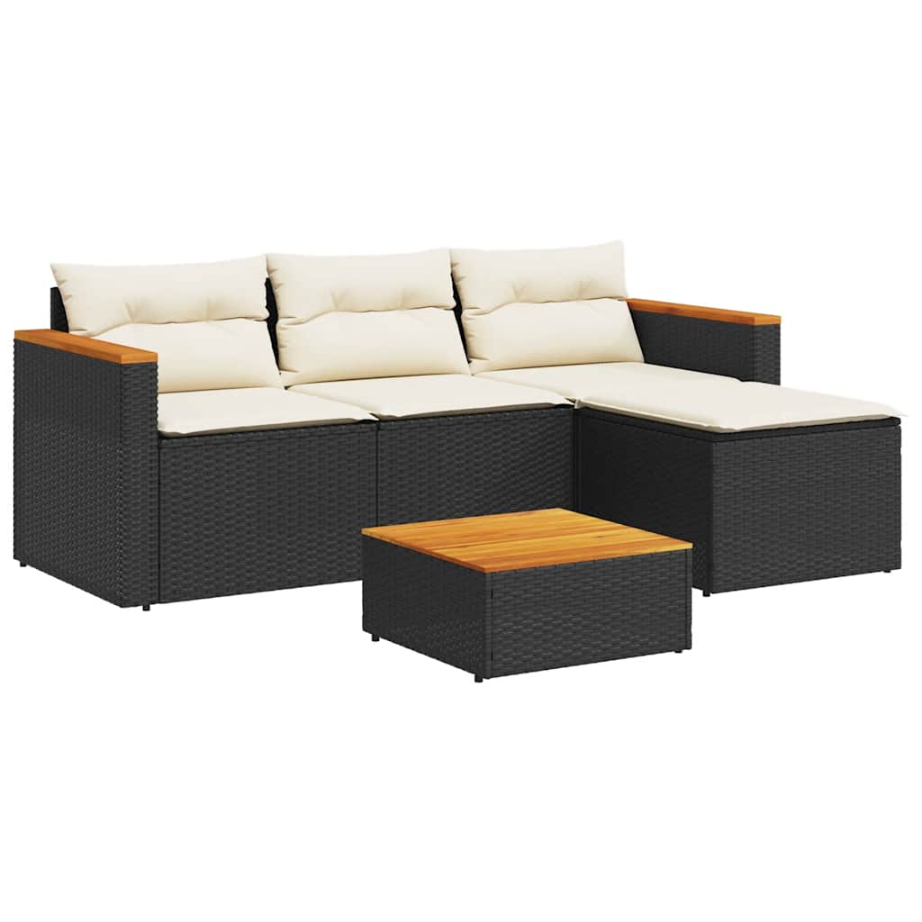 Salon de jardin 3 pcs avec coussins noir résine tressée - XIOS