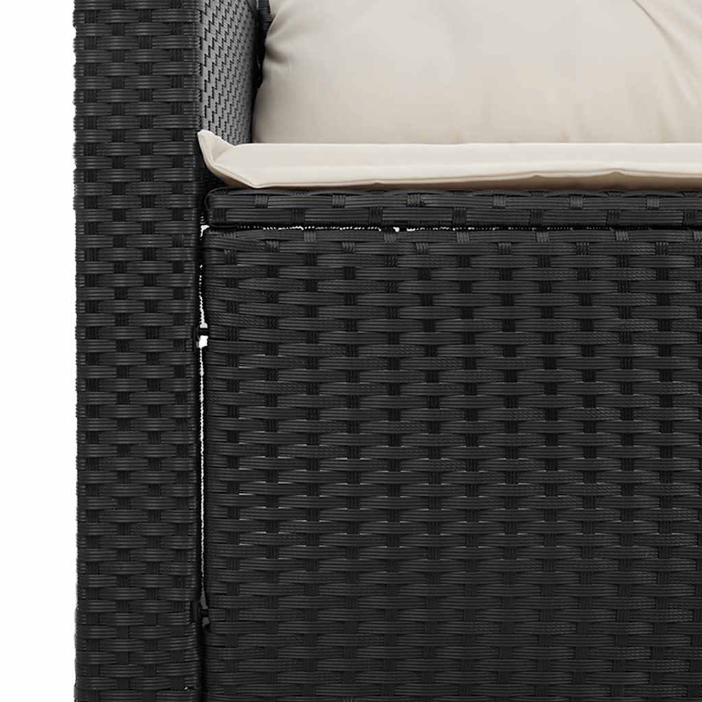 Salon de jardin 3 pcs avec coussins noir résine tressée - XIOS