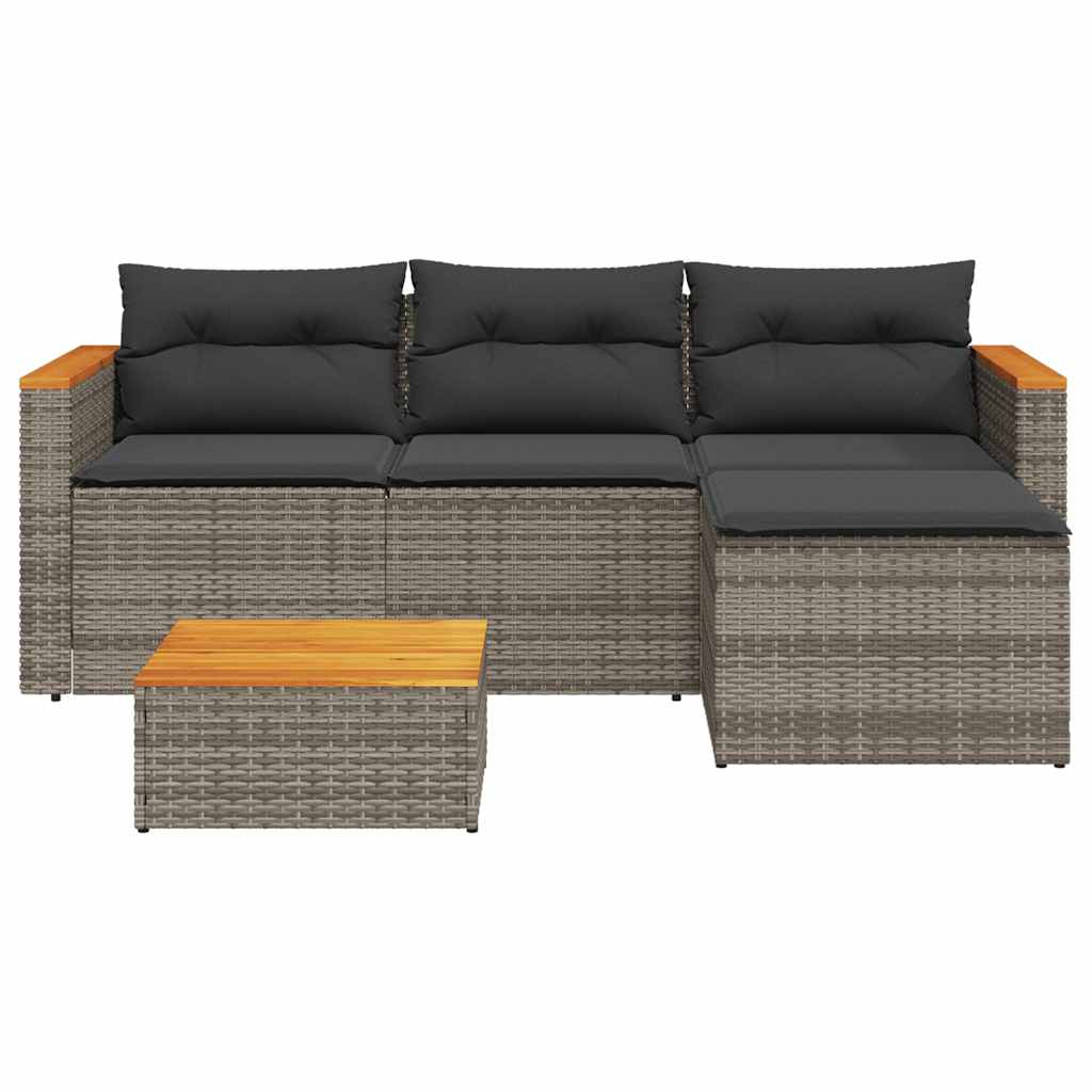 Salon de jardin avec coussins 3 pcs gris résine tressée - XIOS