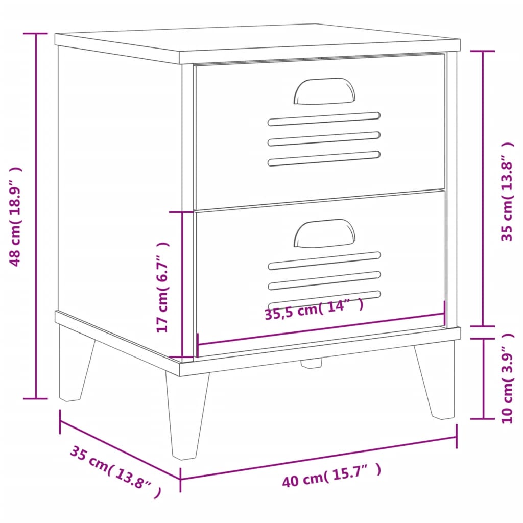 Table de chevet VIKEN blanc bois d'ingénierie - XIOS