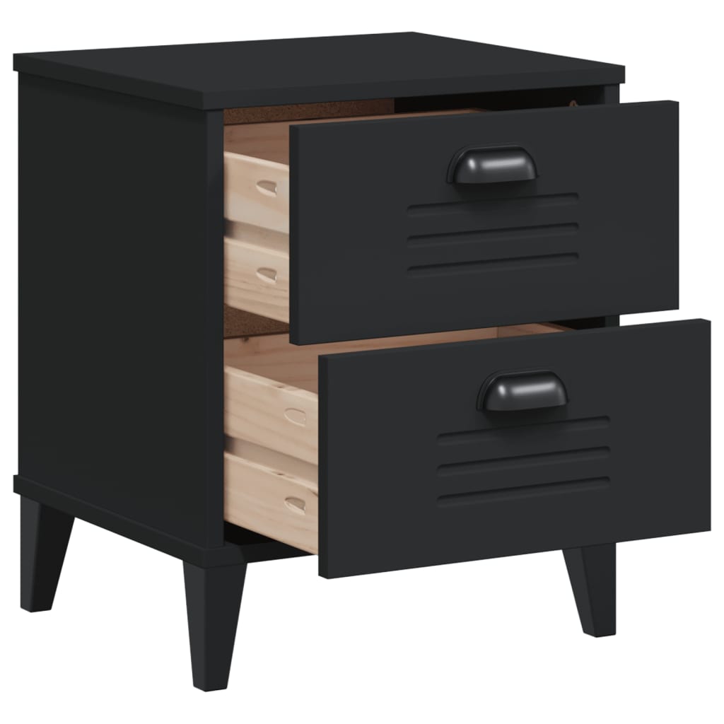 Table de chevet VIKEN noir bois d'ingénierie - XIOS
