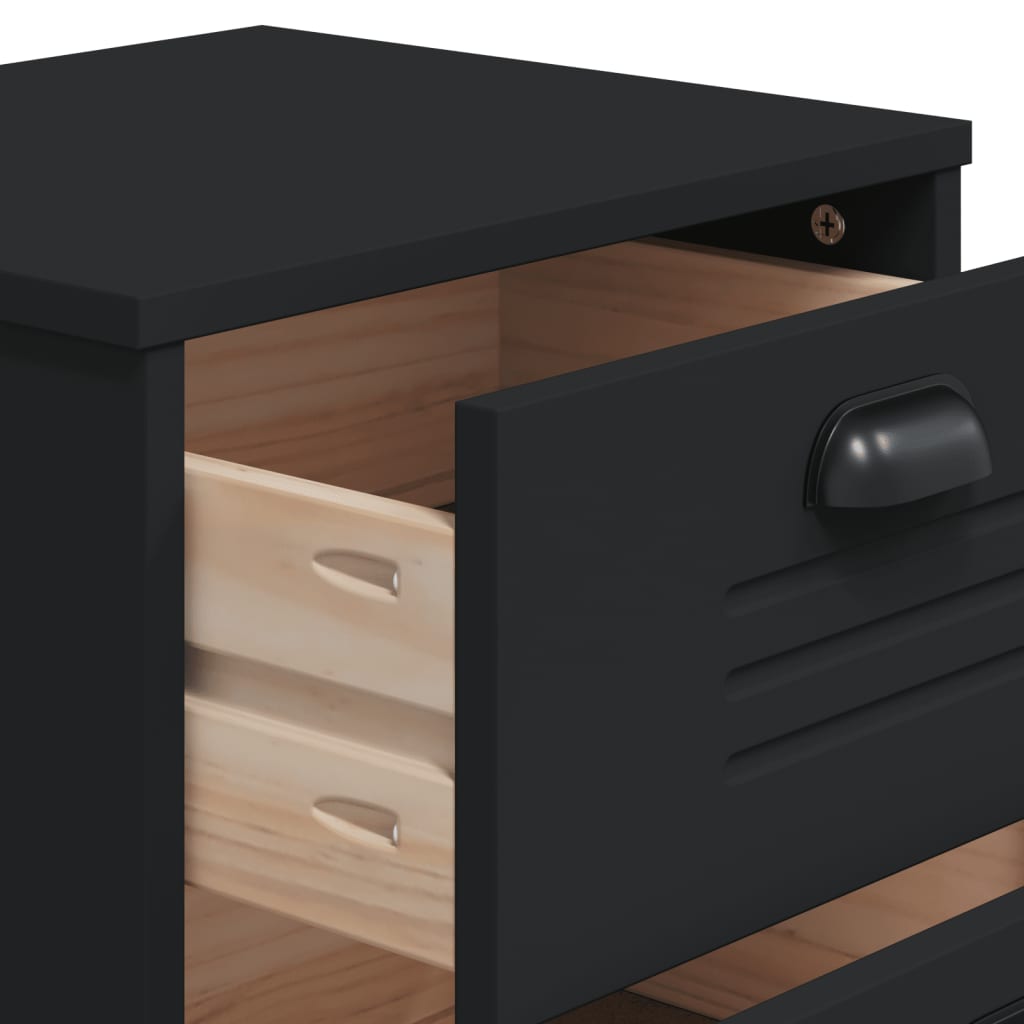 Table de chevet VIKEN noir bois d'ingénierie - XIOS