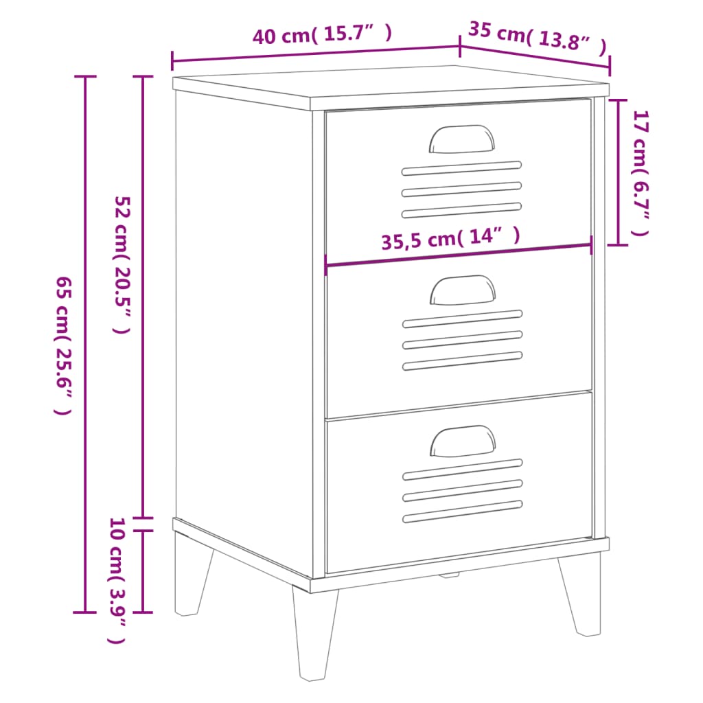 Table de chevet VIKEN blanc bois d'ingénierie - XIOS