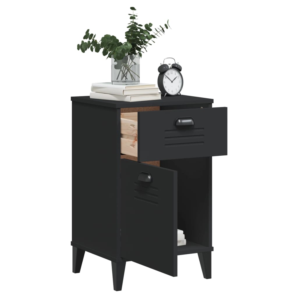Table de chevet VIKEN noir bois d'ingénierie - XIOS