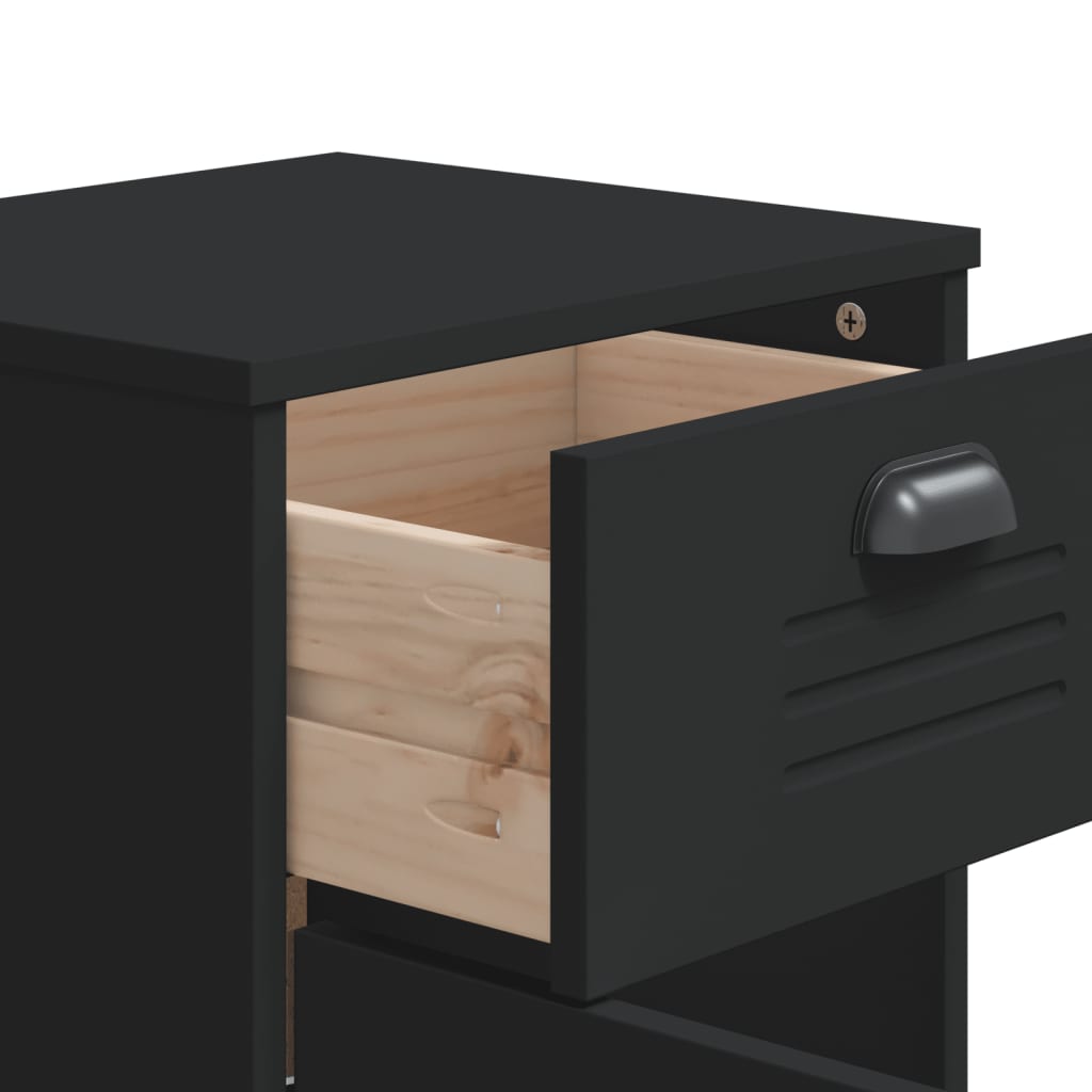Table de chevet VIKEN noir bois d'ingénierie - XIOS