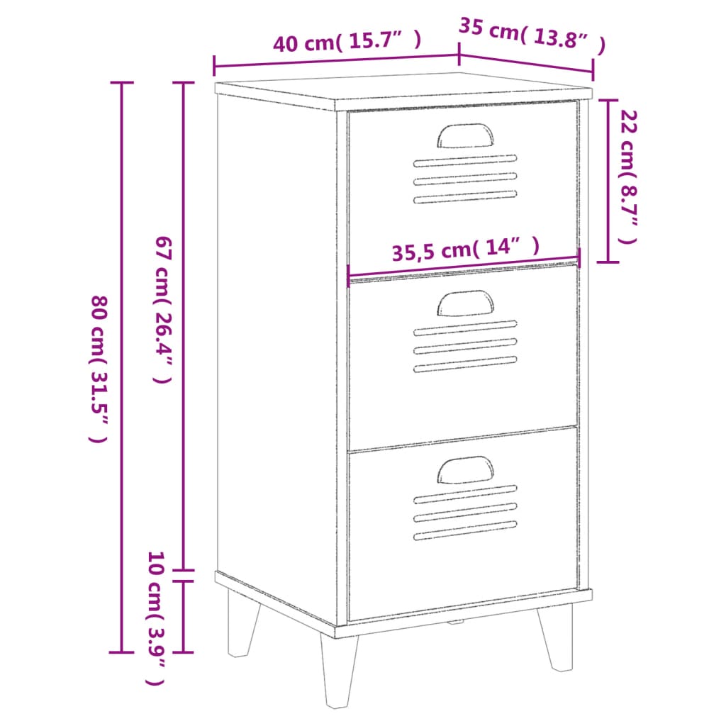 Table de chevet VIKEN blanc bois d'ingénierie - XIOS