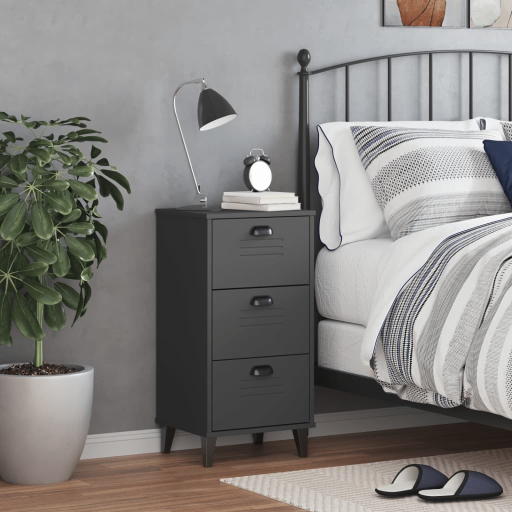 Table de chevet VIKEN gris anthracite bois d'ingénierie - XIOS