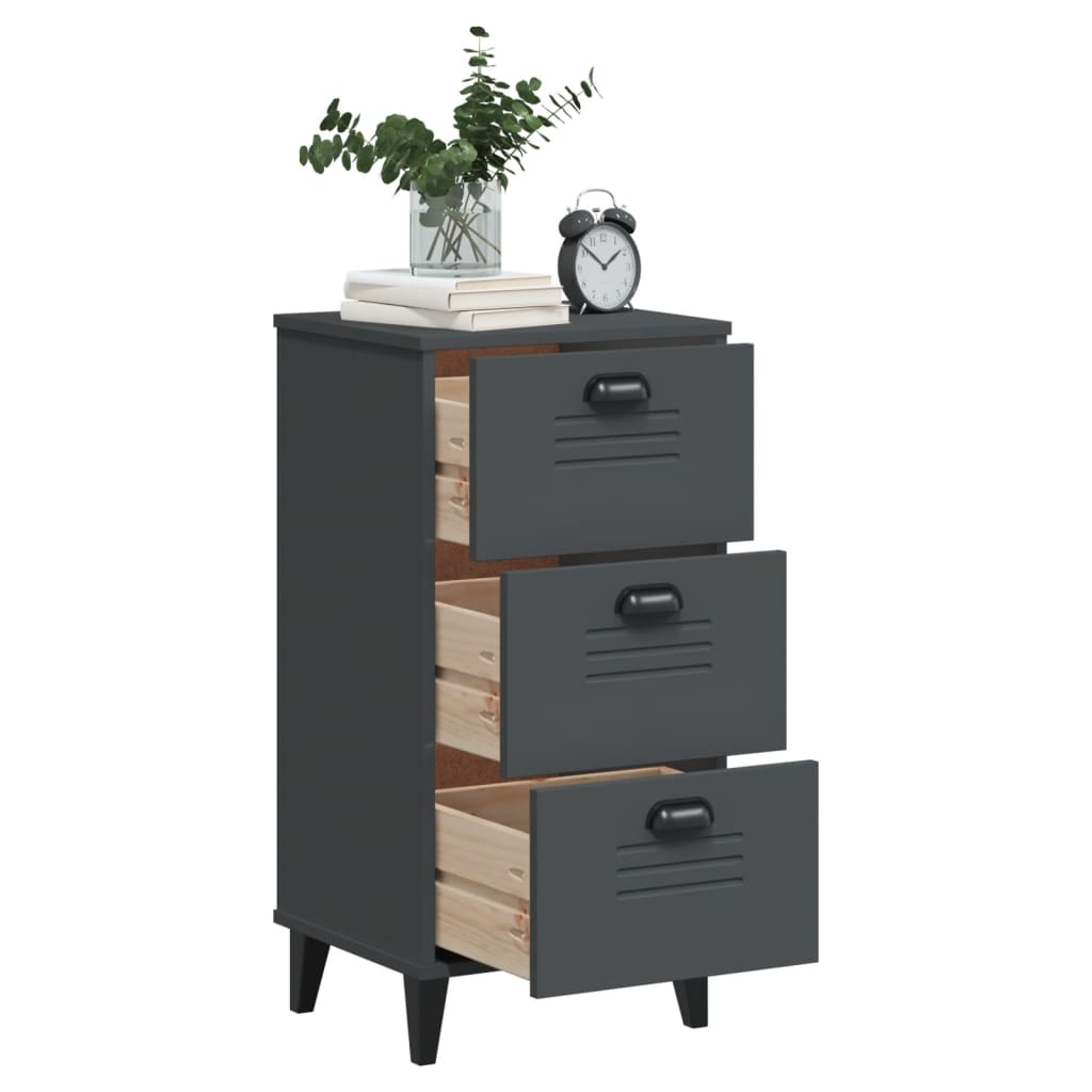 Table de chevet VIKEN gris anthracite bois d'ingénierie - XIOS