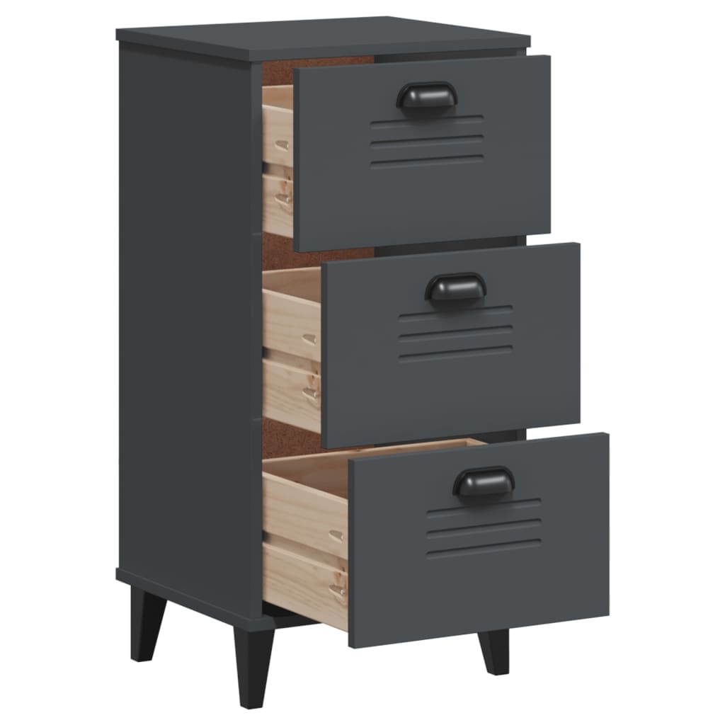 Table de chevet VIKEN gris anthracite bois d'ingénierie - XIOS