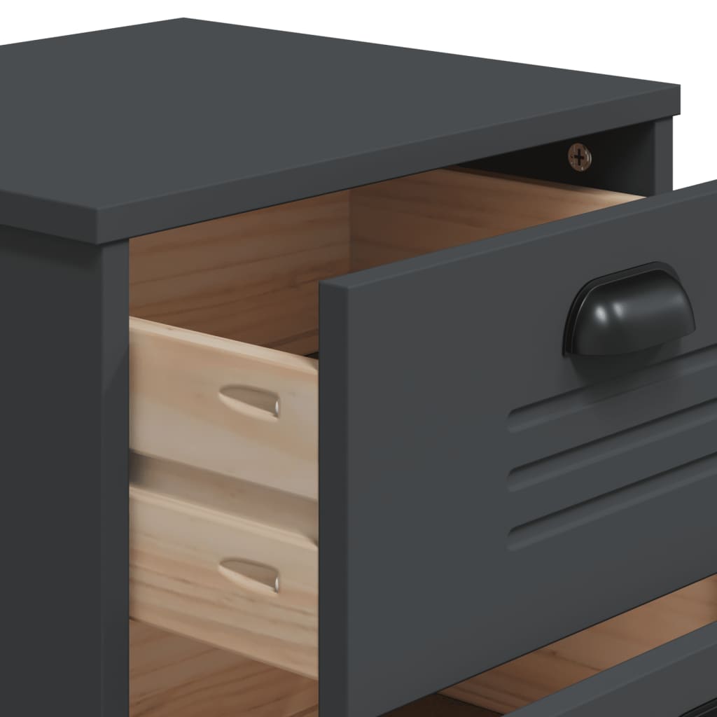 Table de chevet VIKEN gris anthracite bois d'ingénierie - XIOS