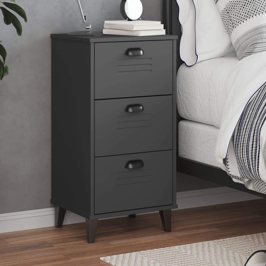 Table de chevet VIKEN gris anthracite bois d'ingénierie - XIOS