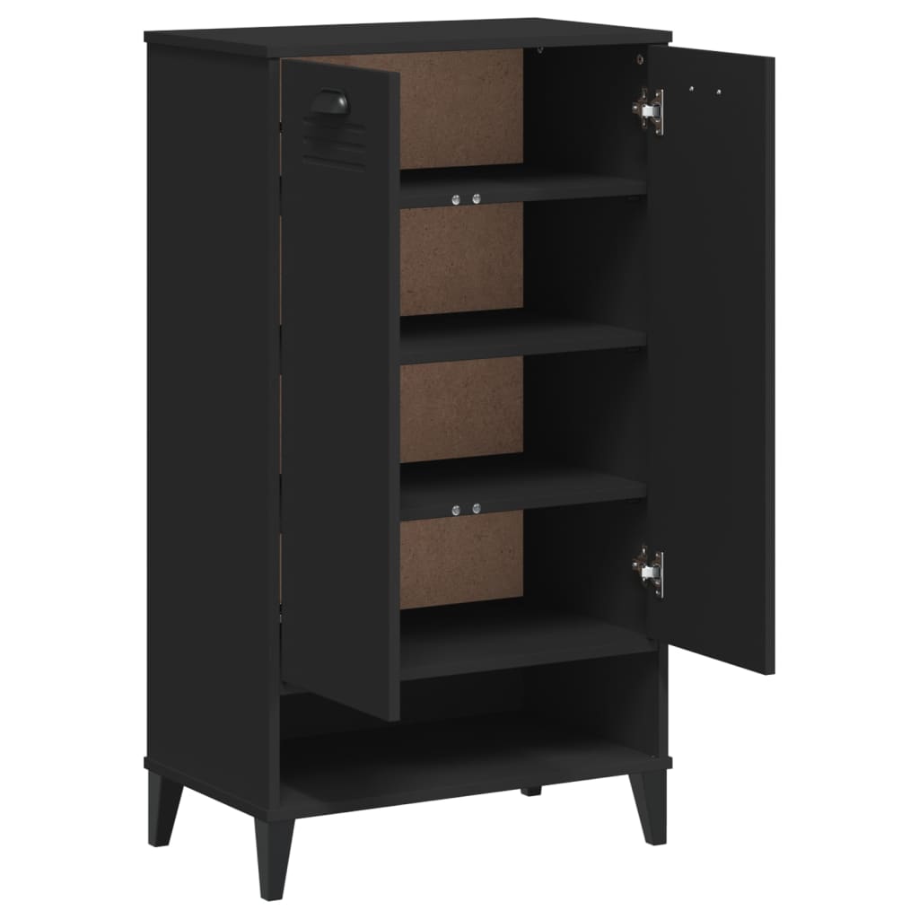 Armoire à chaussures VIKEN noir bois d'ingénierie - XIOS