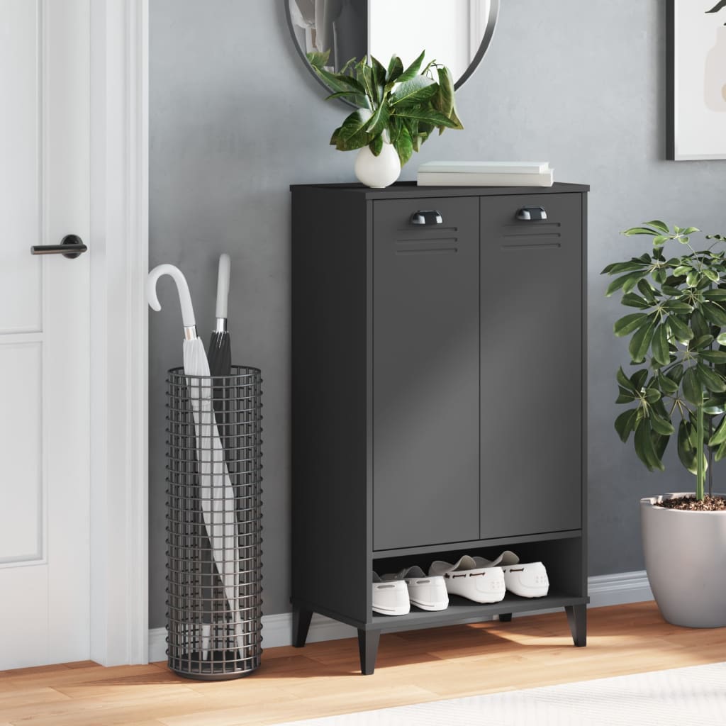 Armoire à chaussures VIKEN gris anthracite bois d'ingénierie - XIOS
