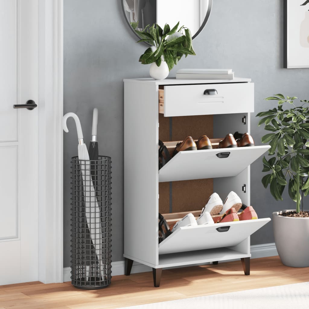 Armoire à chaussures VIKEN blanc bois d'ingénierie - XIOS