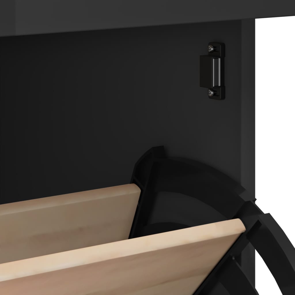 Armoire à chaussures VIKEN noir bois d'ingénierie - XIOS