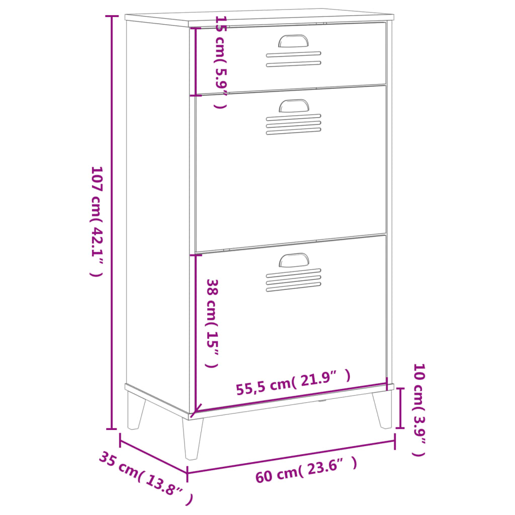 Armoire à chaussures VIKEN noir bois d'ingénierie - XIOS