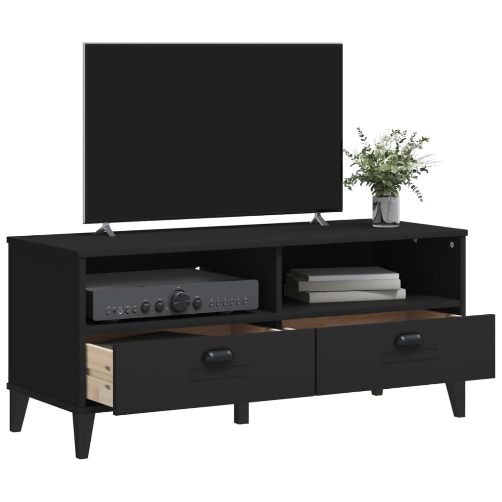 Meuble TV VIKEN noir bois d'ingénierie Meubles TV vidaXL   