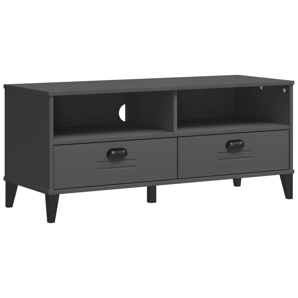 Meuble TV VIKEN gris anthracite bois de pin solide - XIOS