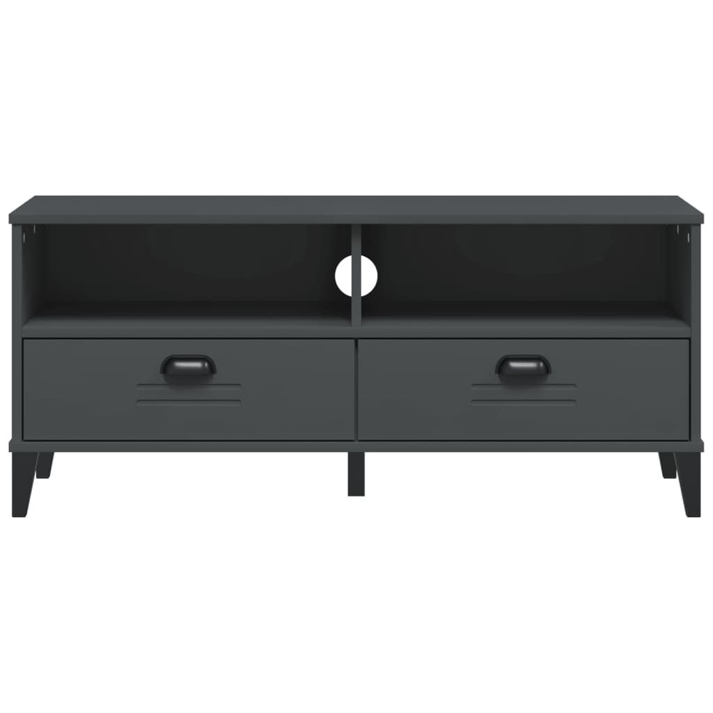 Meuble TV VIKEN gris anthracite bois de pin solide - XIOS