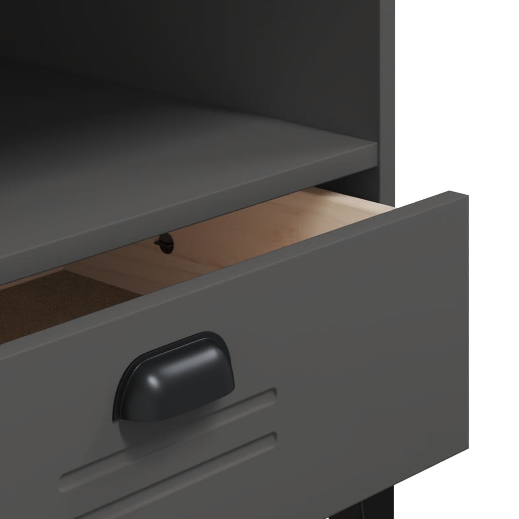 Meuble TV VIKEN gris anthracite bois de pin solide - XIOS