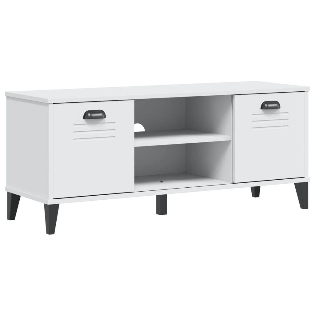 Banc à chaussures VIKEN blanc 106x35x45 cm bois massif de pin - XIOS
