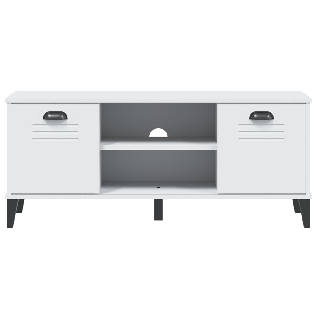 Banc à chaussures VIKEN blanc 106x35x45 cm bois massif de pin - XIOS