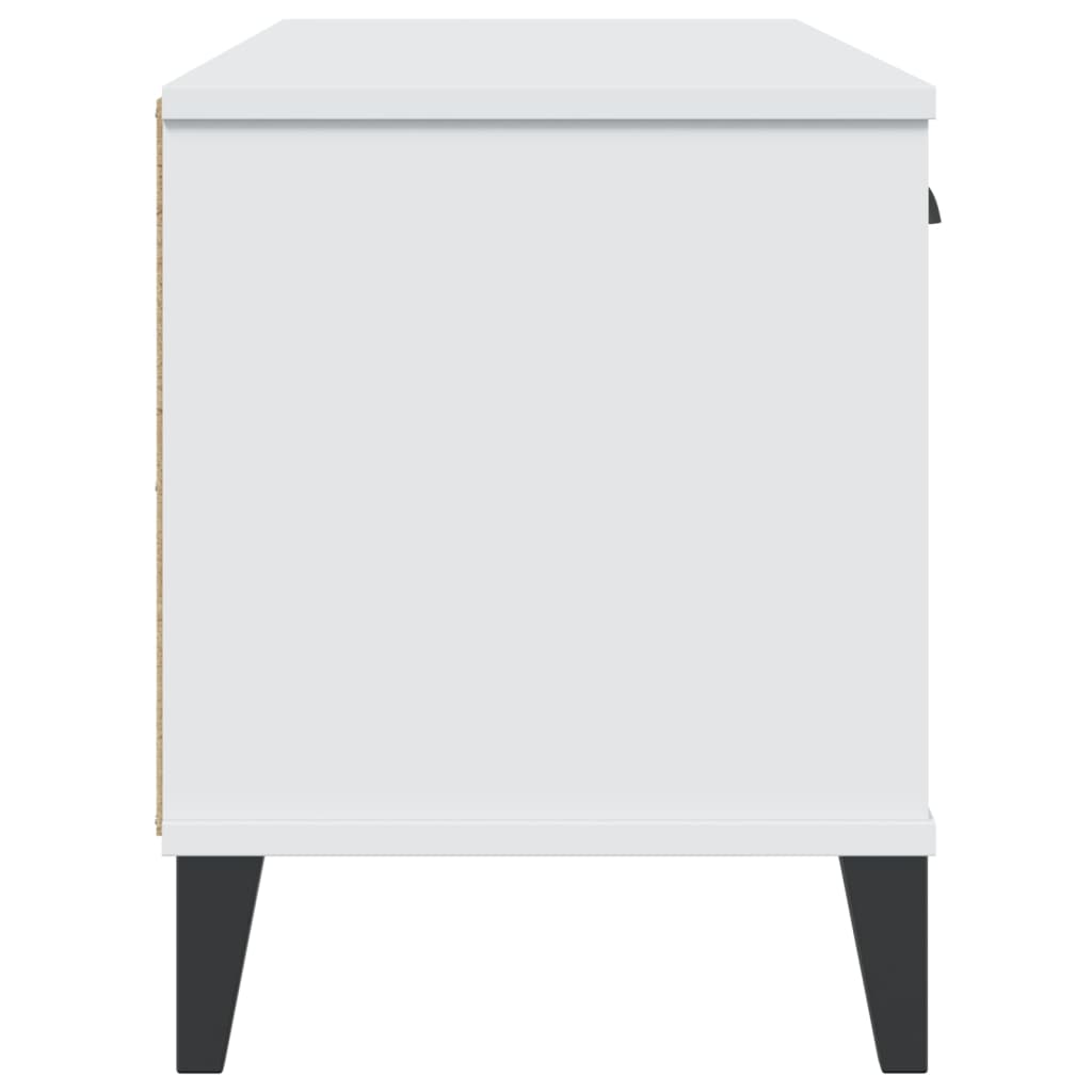Banc à chaussures VIKEN blanc 106x35x45 cm bois massif de pin - XIOS