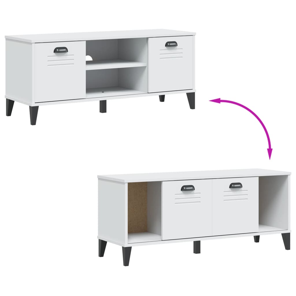Banc à chaussures VIKEN blanc 106x35x45 cm bois massif de pin - XIOS
