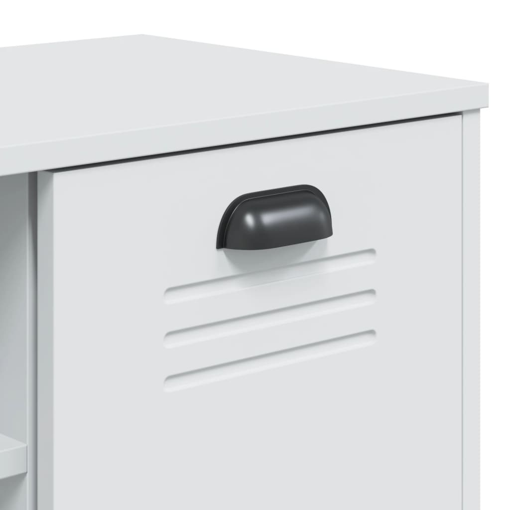 Banc à chaussures VIKEN blanc 106x35x45 cm bois massif de pin - XIOS