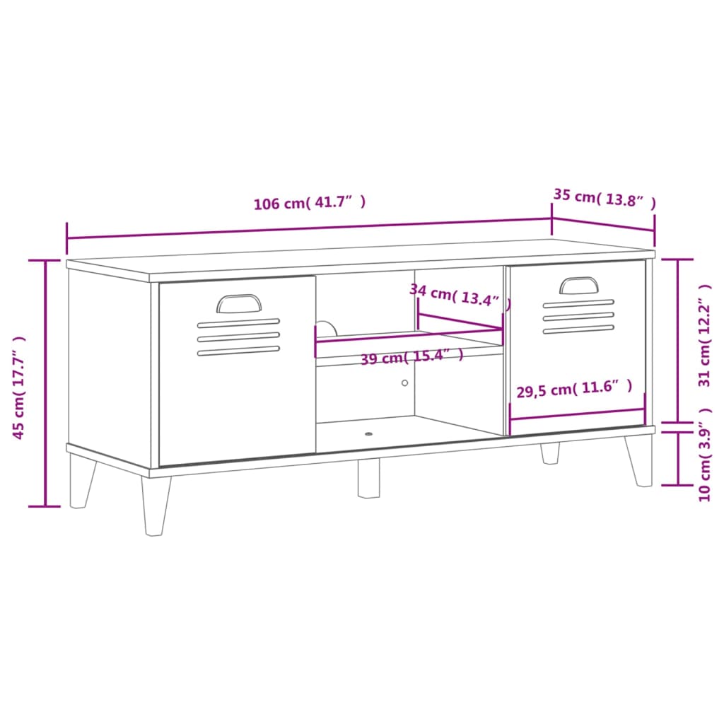Banc à chaussures VIKEN blanc 106x35x45 cm bois massif de pin - XIOS