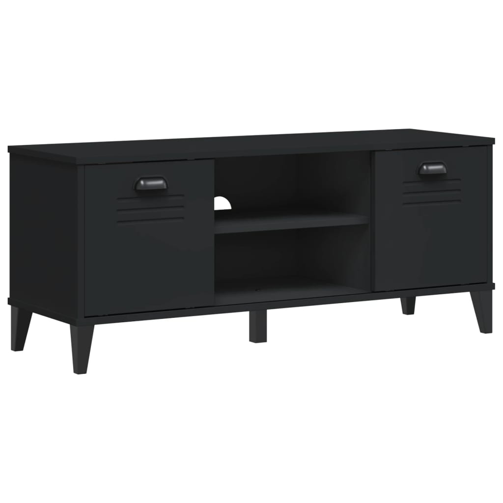 Banc à chaussures VIKEN noir 106x35x45 cm bois massif de pin - XIOS