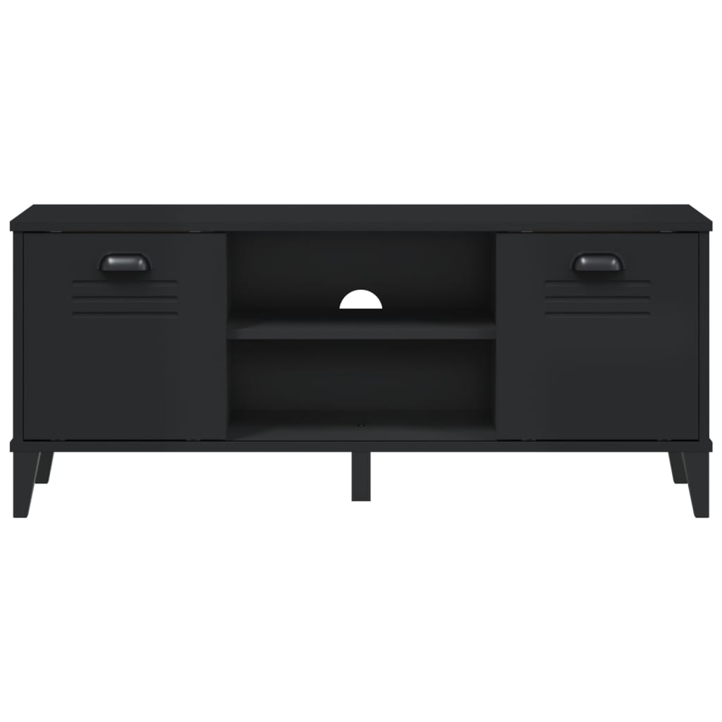Banc à chaussures VIKEN noir 106x35x45 cm bois massif de pin - XIOS