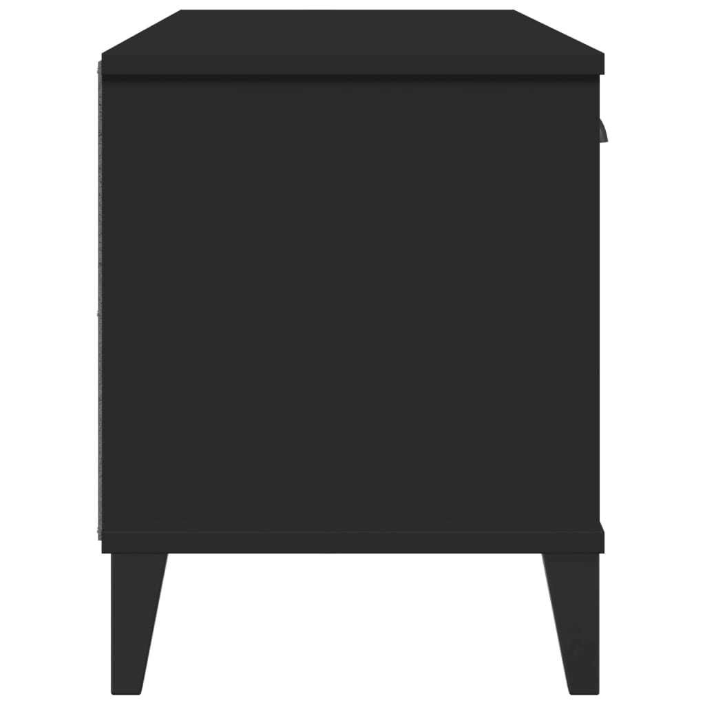 Banc à chaussures VIKEN noir 106x35x45 cm bois massif de pin - XIOS