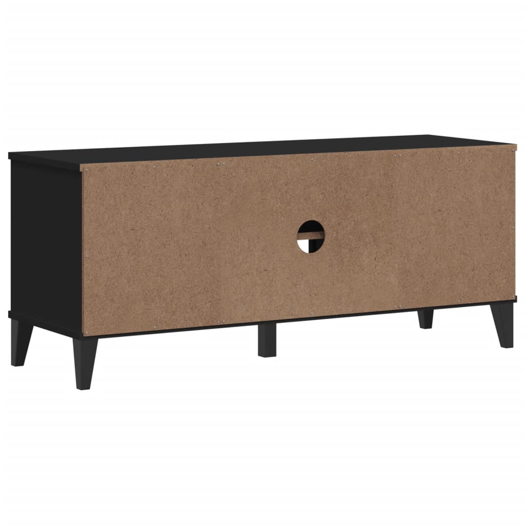 Banc à chaussures VIKEN noir 106x35x45 cm bois massif de pin - XIOS