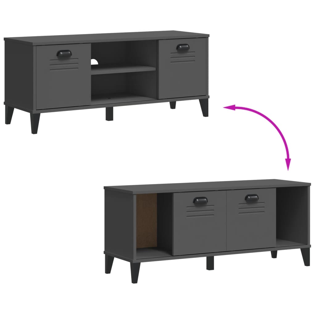 Banc à chaussures VIKEN gris anthracite bois massif de pin - XIOS