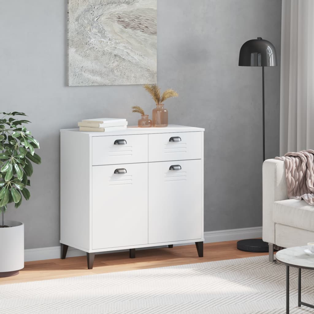 Buffet VIKEN blanc 80x40x80 cm bois d'ingénierie - XIOS