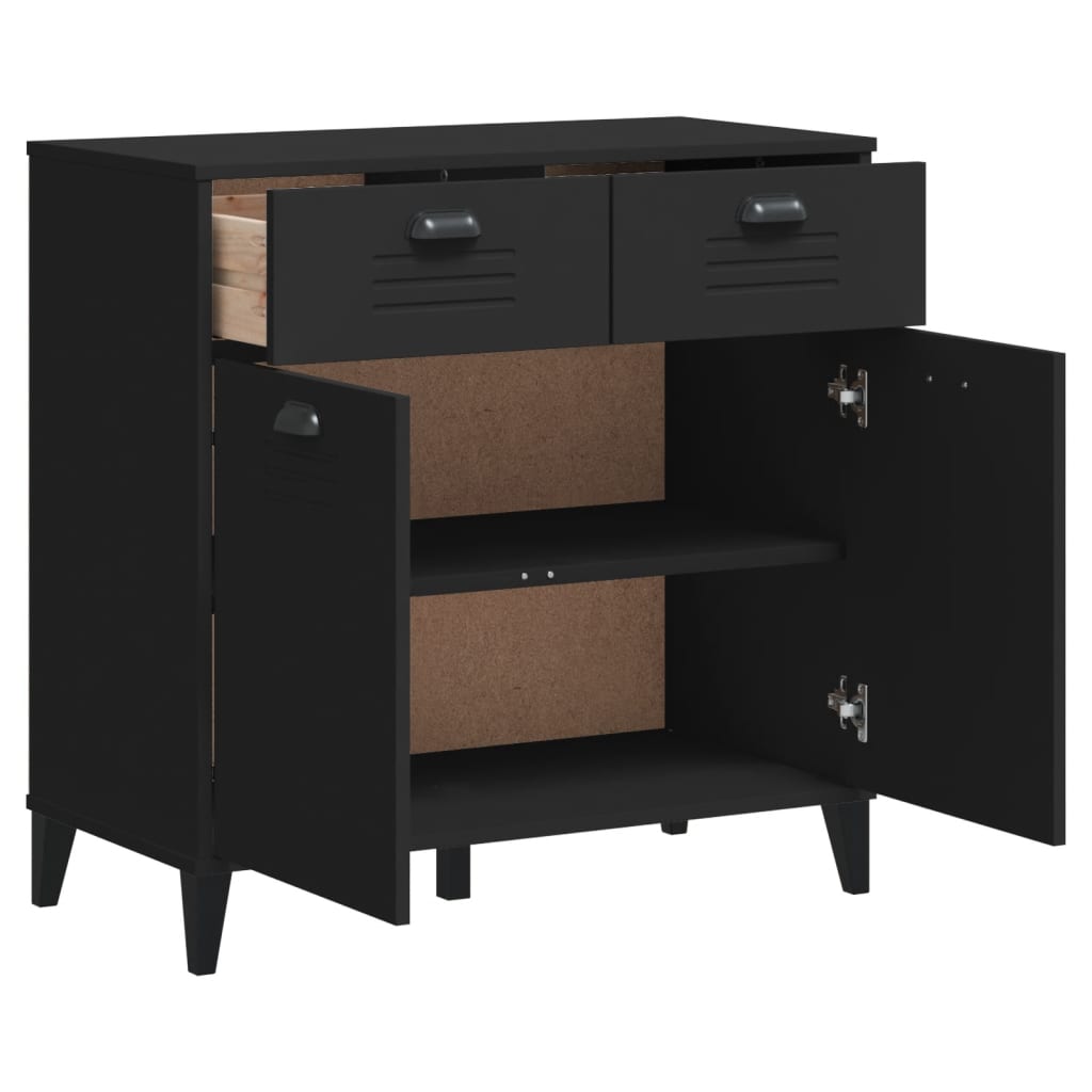 Buffet VIKEN noir 80x40x80 cm bois d'ingénierie - XIOS