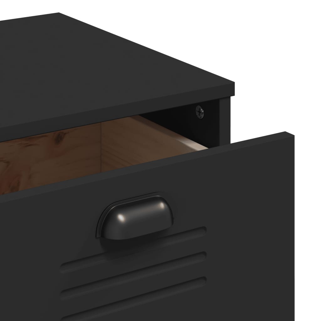 Buffet VIKEN noir 80x40x80 cm bois d'ingénierie - XIOS