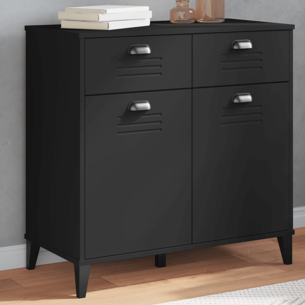 Buffet VIKEN noir 80x40x80 cm bois d'ingénierie - XIOS