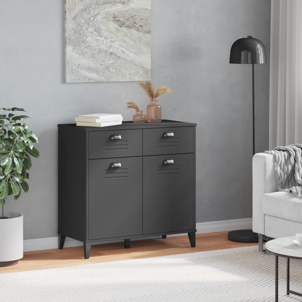 Buffet VIKEN gris anthracite 80x40x80 cm bois d'ingénierie - XIOS